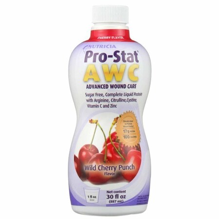 Pro-Stat Awc Oral Supplement, Wild Cherry Punch Flavor, Liquid, 30 oz. Bottle, 4PK 78382